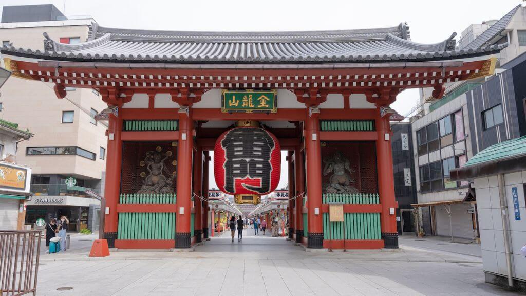 Kiến trúc cổng của Chùa cổ Sensoji (Asakusa Kannon)