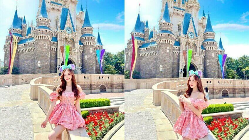 Du khách checkin tại Disneyland Tokyo