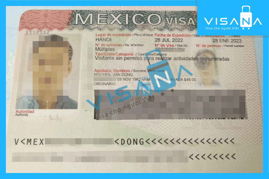 kết quả xin Visa Mexico