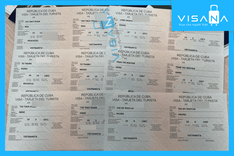 kết quả xin Visa Cuba