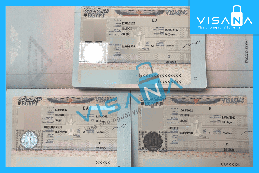 kết quả xin Visa Ai Cập