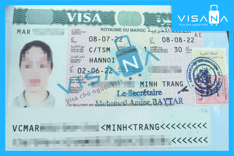 kết quả xin Visa Ma Rốc