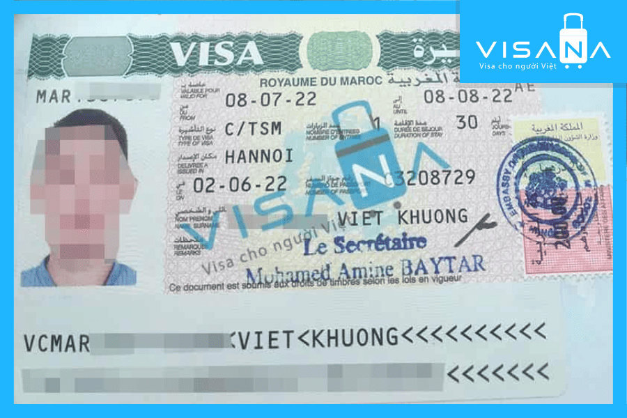 kết quả xin Visa Ma Rốc