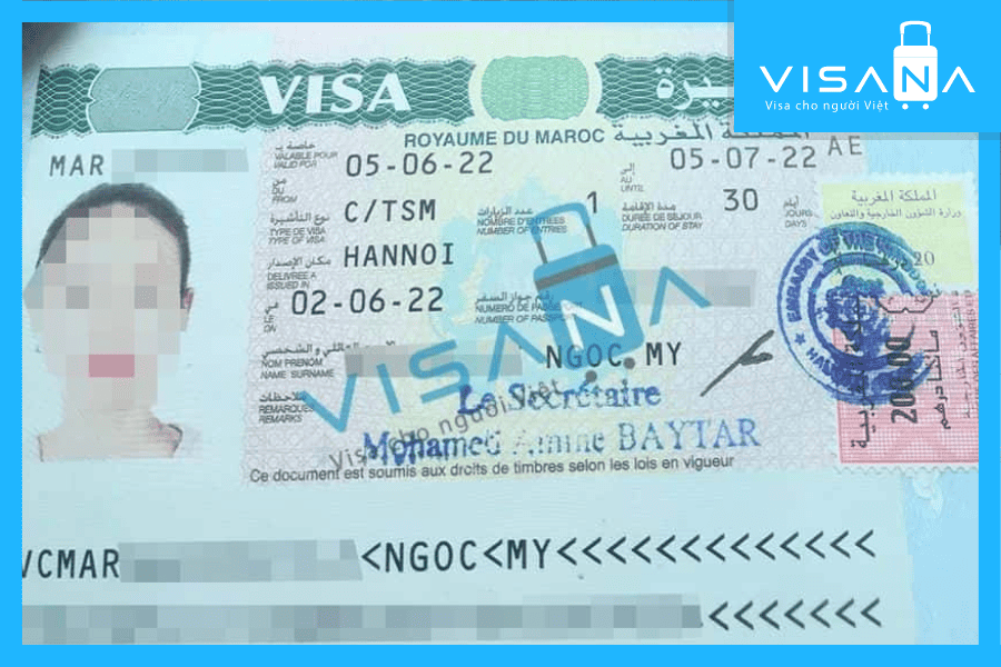 kết quả xin Visa Ma Rốc