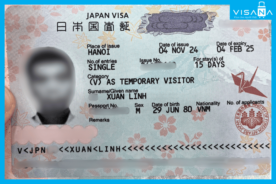 kết quả xin Visa Nhật Bản