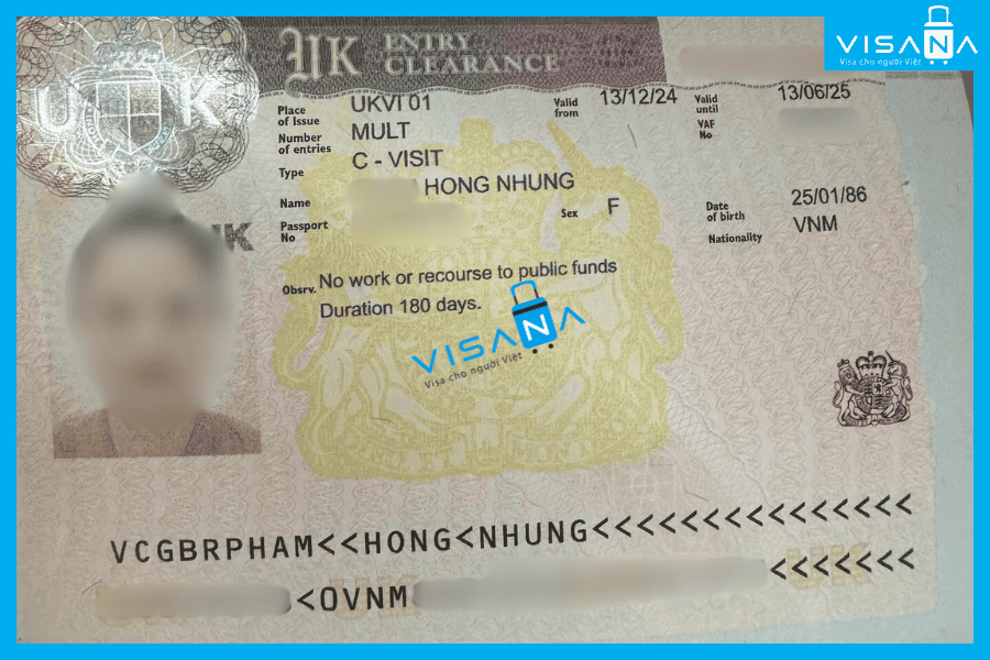 kết quả xin Visa Anh