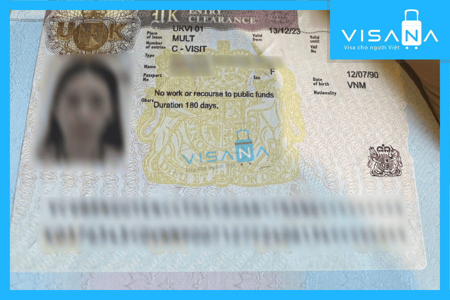 kết quả xin Visa Anh
